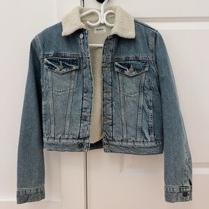 Hudson Jeans Women's Georgia Denim Jacket with Sherpa